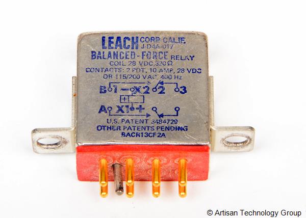 Leach J-D4A-017 Nonlatch, 2 PDT, 12 Amps Relay