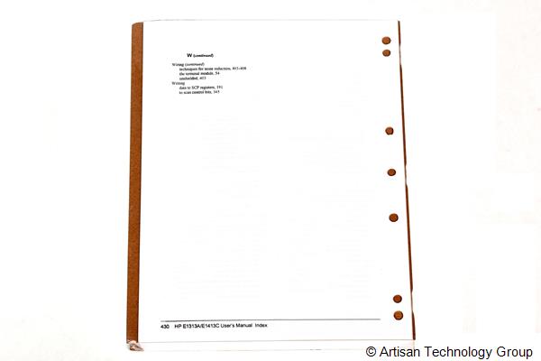 HP E1413-90022 User Manual and SCPI Programming Guide for the E1313A