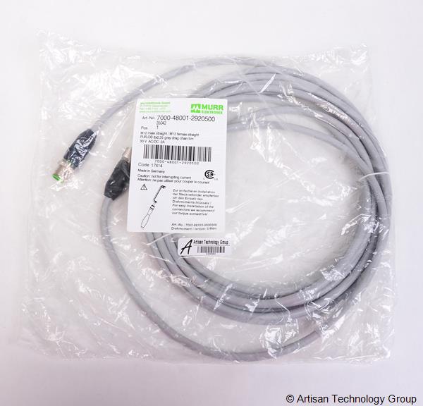 Murr Elektronik 7000-48001-2920500 M12 Male 0 Degree / M12 Female 0 Degree 8-Pole Cable (5 Meters)
