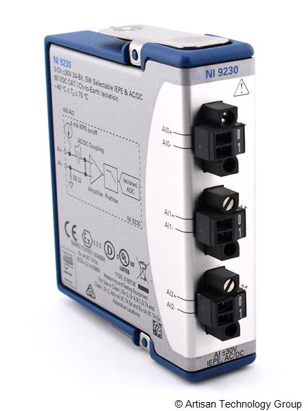 NI 9230 3-Channel C Series Sound and Vibration Input Module