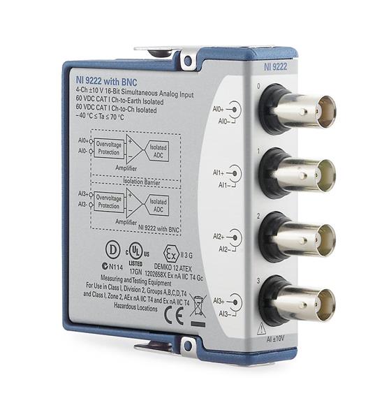 NI 9222 4-Channel 16-Bit Simultaneous Analog Input Module