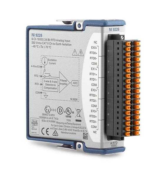 NI 9226 8-Channel 0Ohm to 400Ohm, PT1000 RTD C Series Temperature Input Module
