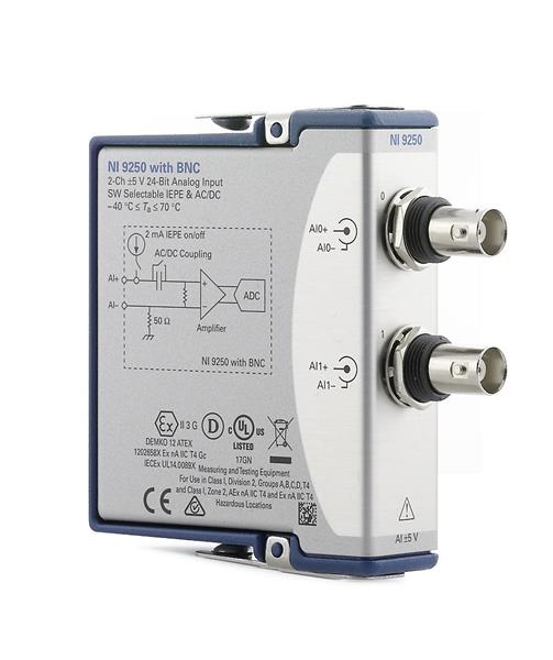NI 9250 2-Channel C Series Sound and Vibration Input Module