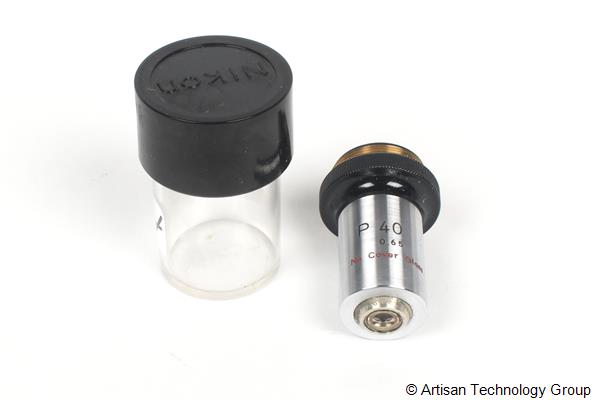 Nikon P 40 0.65 No Cover Glass Plan Achromat 40x, NCG n.a. 0.65, for Uncovered Slides, Retractable, Work. Dist. 0.32mm Flat Field Microscope Objective