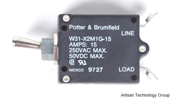 Potter and Brumfield W31-X2M1G-15 Thermal Circuit Breaker with Push/Pull Actuator