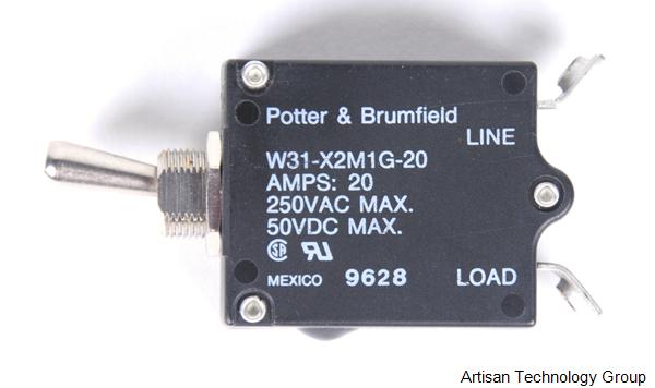 Potter and Brumfield W31-X2M1G-20 Thermal Circuit Breaker with Push/Pull Actuator