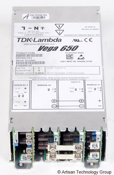 TDK-Lambda Vega 650 Multiple Output Modular Power Supply (5.2V/95A, 12.2V/10A, 12.2V/6A, 3.4V/35A)