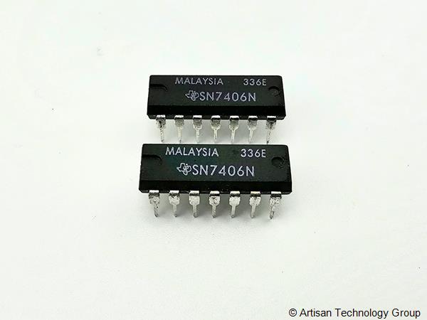 Texas Instruments SN7406N Hex Inverter Buffer/Driver with Open-Collector High-Voltage Output (Set of 2)